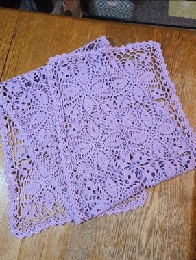 Vintage Handmade Crocheted Table Runner